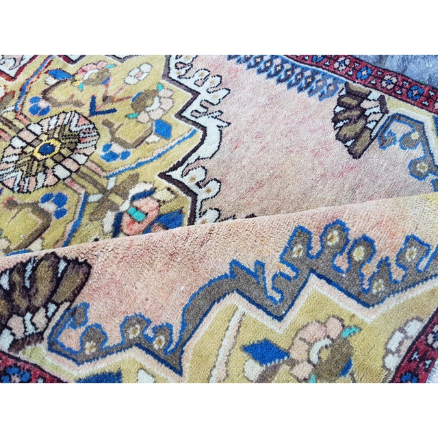 1960s Vintage Distressed Hand-Knotted Oushak Rug-2′5″ × 4′6″ For Sale - Image 5 of 6