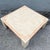 Beige Postmodern Beige and Pink Tessellated Stone Square Coffee Table With Brass Inlay For Sale - Image 8 of 8