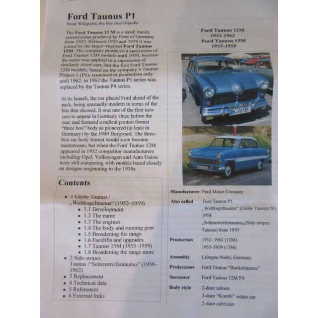 Mid-Century Modern Taunus German Ford Factory Automotive Mid Century Car Plaque Sculpture For Sale - Image 3 of 12