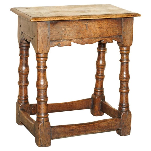 18th Century English Oak Jointed Stool or Side End Table, 1760s For Sale - Image 18 of 18