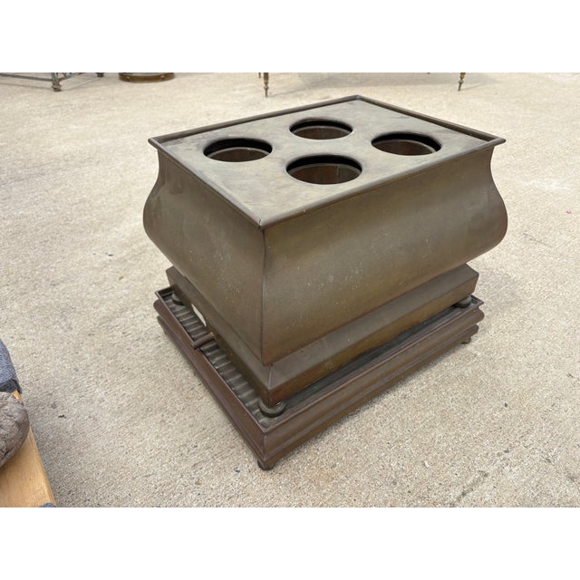 Gold 1960s French Brass Multi Bottle Wine Chiller For Sale - Image 8 of 12