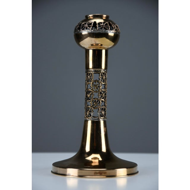 Metal Vintage Scandinavian Pitsi Copper Candleholders by Pentti Sarpaneva for Turun Hopea, 1960s, Set of 3 For Sale - Image 7 of 14