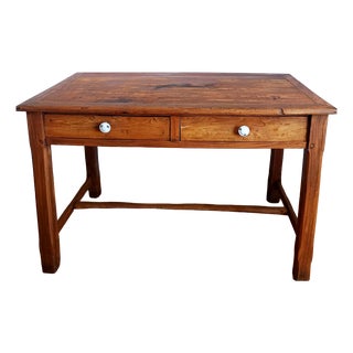 Farmhouse Wooden Desk, 1950s For Sale