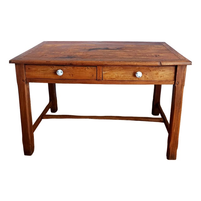 Farmhouse Wooden Desk, 1950s For Sale
