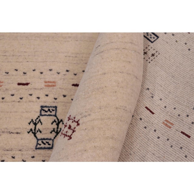 Textile Modern Gabbeh Ivory Wool Rug- 8'3''x10'0'' For Sale - Image 7 of 10
