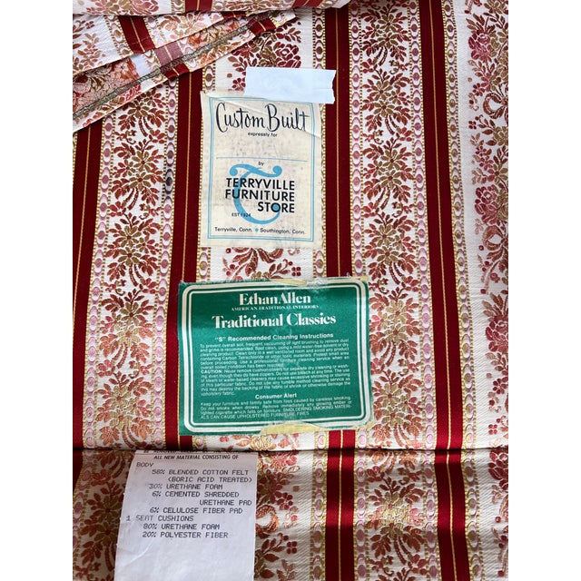 Textile Vintage Chippendale Style Wingback Chair by Ethan Allen For Sale - Image 7 of 7