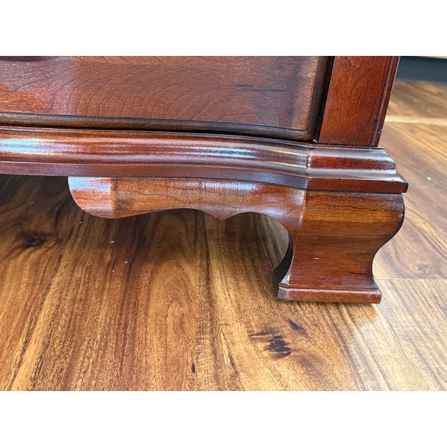 Pennsylvania House Solid Cherry Wood 12 Drawer Triple Dresser W/Middle Privacy Cabinet,brass Handles For Sale - Image 14 of 16