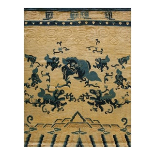 Antique Chinese Ningxia Rug 4' 4'' x5' 8'' For Sale