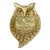 Vintage Polished Solid Brass Owl Dish For Sale