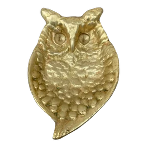 Vintage Polished Solid Brass Owl Dish