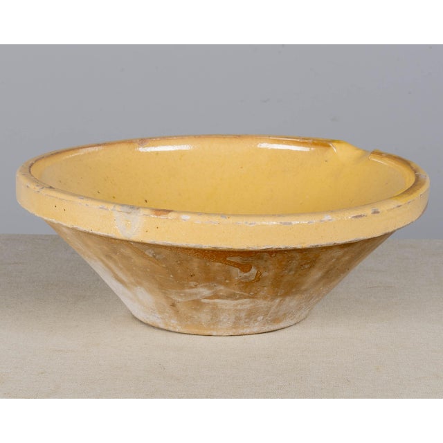 Ceramic French Country Yellow Glazed Earthenware Tian Bowl, Rustic Provence For Sale - Image 7 of 11