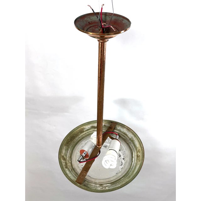 Metal 1930s French Art Deco Ezan Copper & Stalactite Glass Pendant Light – Rewired for u.s. Use For Sale - Image 7 of 8