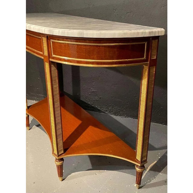 Pair of Russian Neoclassical Consoles / Sofa Table or Sideboard, Demilune For Sale - Image 10 of 13