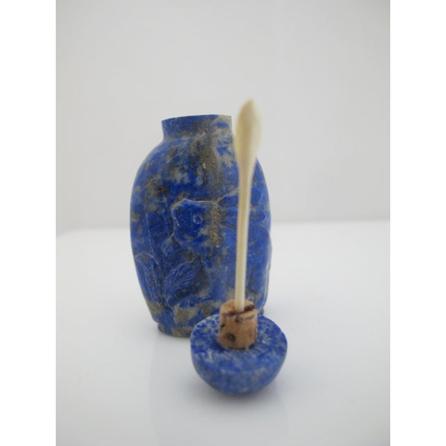 Antique Chinese Blue Lapis Lazuli Carved Rabbit Snuff Bottle For Sale - Image 10 of 10