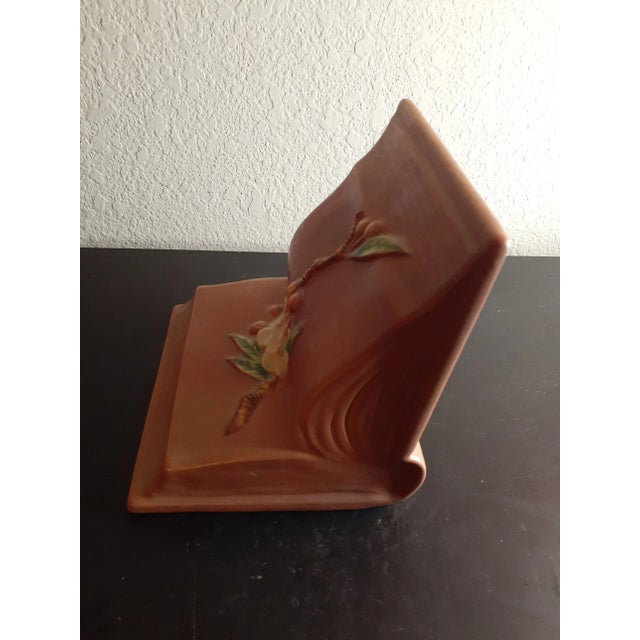 Vintage Roseville Pottery Pink Apple Blossom Single Bookend For Sale In Dallas - Image 6 of 7