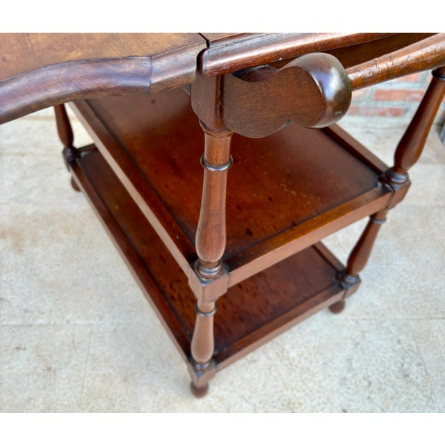 Wood Vintage Serving Trolley with Wheels and Wings, 1970s For Sale - Image 7 of 8