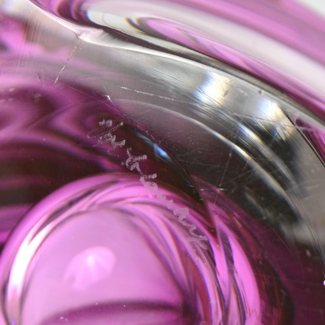 Mid-Century Purple Glass Table Lamp from Val Saint Lambert, 1950s For Sale - Image 9 of 14