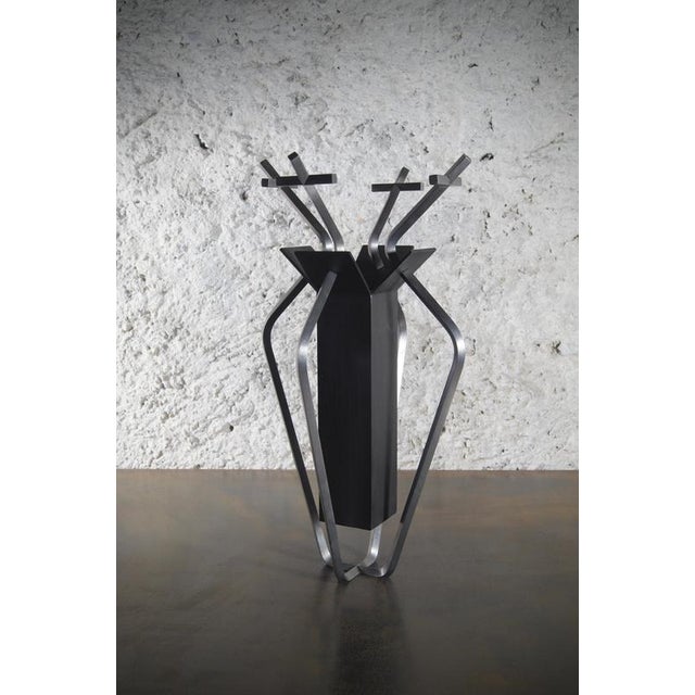 Sacred Vase for Divine Flowers in Steel by Frederic Gaillard. Limited Edition of 8 pieces. Dimensions: W 23 x D 23 x H 40...