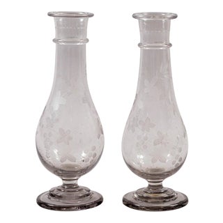 Regency Etched Glass Vases, Circa 1820 - a Pair For Sale