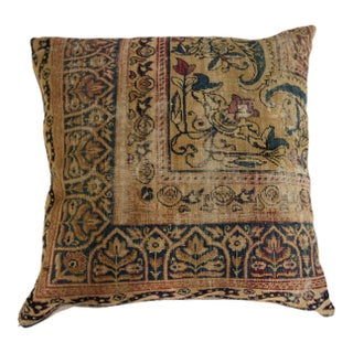 Antique Kerman Rug Fragment Pillow For Sale