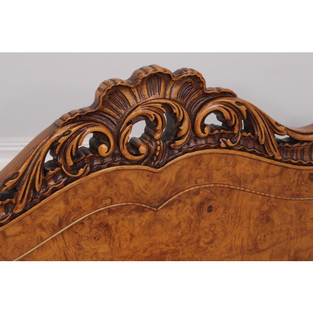 Pair of Batesville Vintage Burl Wood Single Beds For Sale - Image 11 of 15