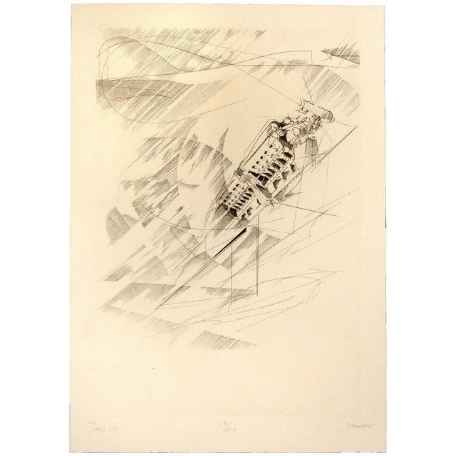 In the Space is an original artwork realized by an unknown artist in the second half of 20th Century. Beautiful Etching on...