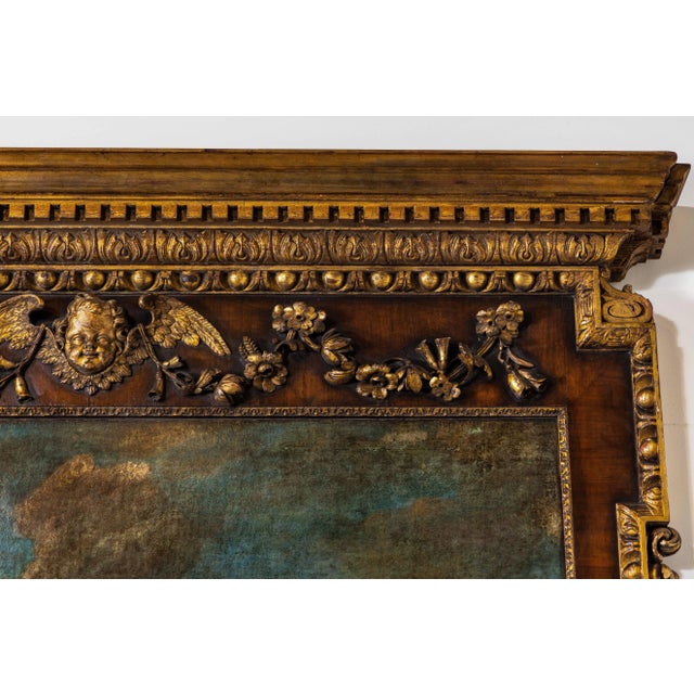 18th Century, English Trumeau Mirror with Oil Painting For Sale In Los Angeles - Image 6 of 10