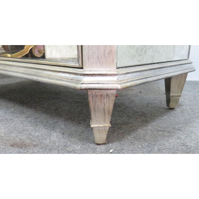 Ethan Allen Vivica Mirrored & Silver Gilt Chest Chairish