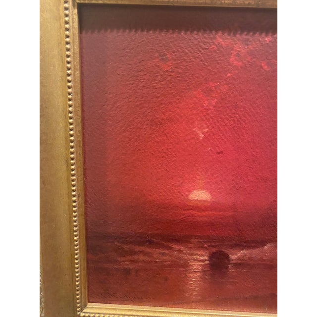 Late 19th Century Sunset Painting by Listed Artist George Washington Nicholson For Sale - Image 5 of 8