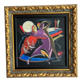 Tango in the Moonlight by Alfred Cockel, Original Acrylic on Canvas For Sale