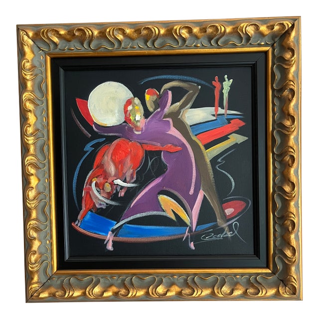 Tango in the Moonlight by Alfred Cockel, Original Acrylic on Canvas For Sale