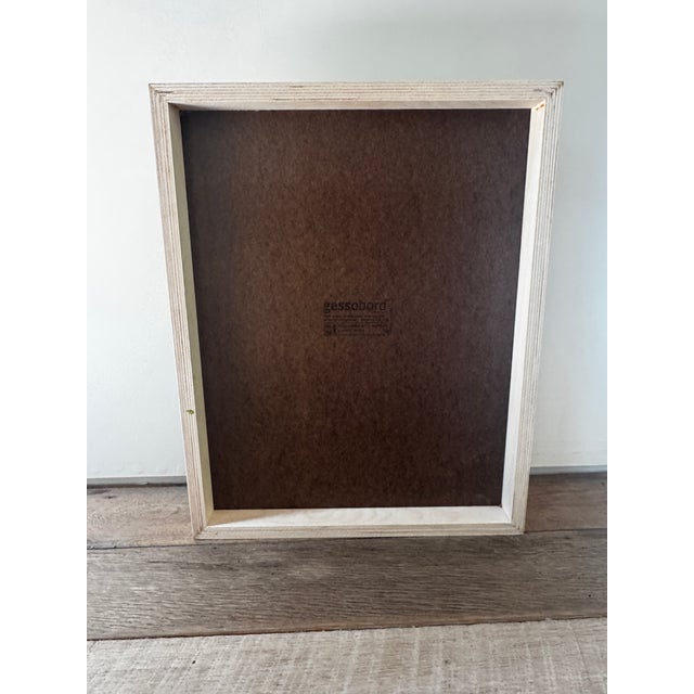 Minimalist White Oil Painting on Board For Sale - Image 9 of 10