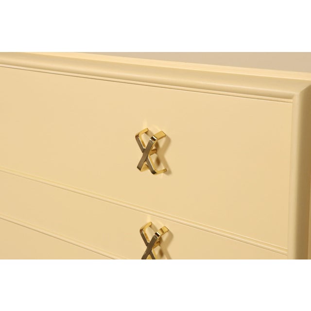 Vintage Ten Drawer Dresser Debonaire Cabinet With Brass X Pulls by Paul Frankl For Sale - Image 11 of 18