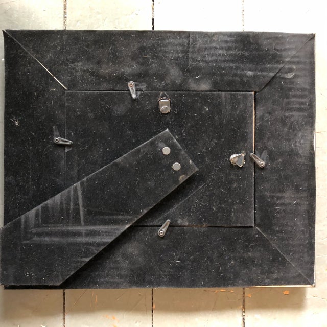 1970’s Vintage Abstract Pen & Ink Drawing Ornate Vintage Frame For Sale - Image 4 of 5