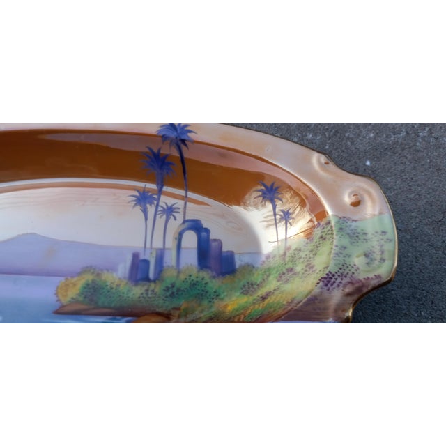 1920s Noritake Morimura Relish / Vanity Dish Egyptian Revival Japanese Luster Ware For Sale - Image 10 of 14