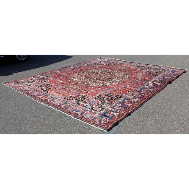 Late 20th Century Traditional Bakhtiari Wool Persian Area Rug Rectangular Red For Sale - Image 5 of 5