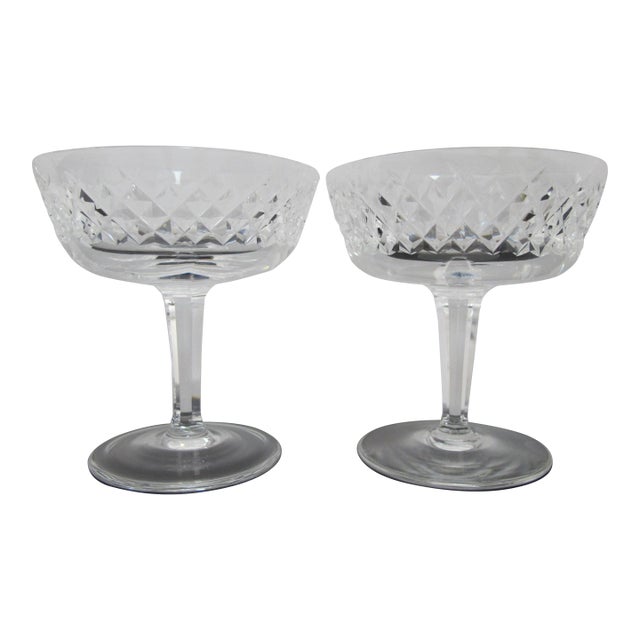Waterford Crystal Alana Champagne Coupe Sherbet Glass 4 1/8" Pair For Sale