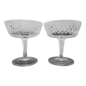 Waterford Crystal Alana Champagne Coupe Sherbet Glass 4 1/8" Pair