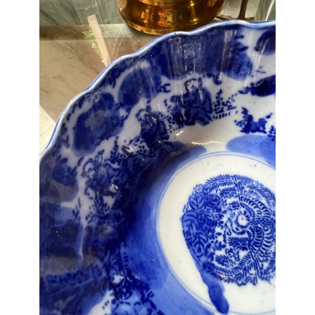 Antique Japanese Meiji Period Blue Bowl For Sale In Atlanta - Image 6 of 8