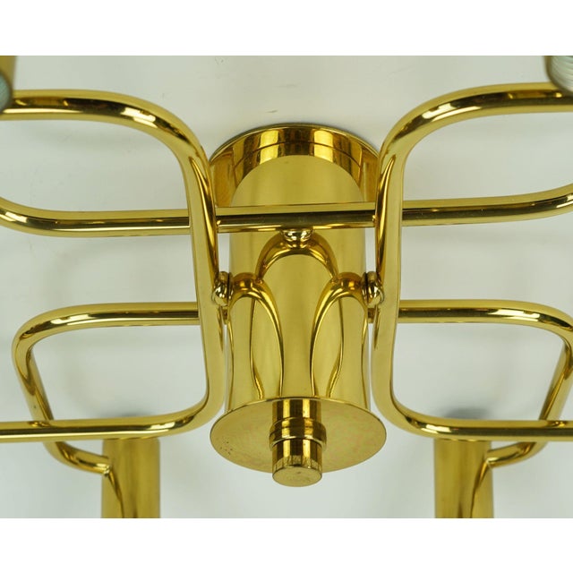 Mid-Century Modern Large Vintage Sputnik Brass Ceiling Lamp, 1970s For Sale - Image 3 of 12