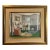 Antique Original Painting of Interior in Gold Frame For Sale