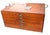 Farmhouse Antique Fitted Wood Carpenters Box Trunk Coffee Table For Sale - Image 3 of 18