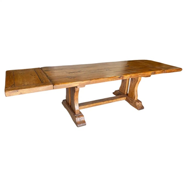 Found in the South of France, this Early 20th Century French Trestle Refectory Monastery Dining Table was handcrafted from...