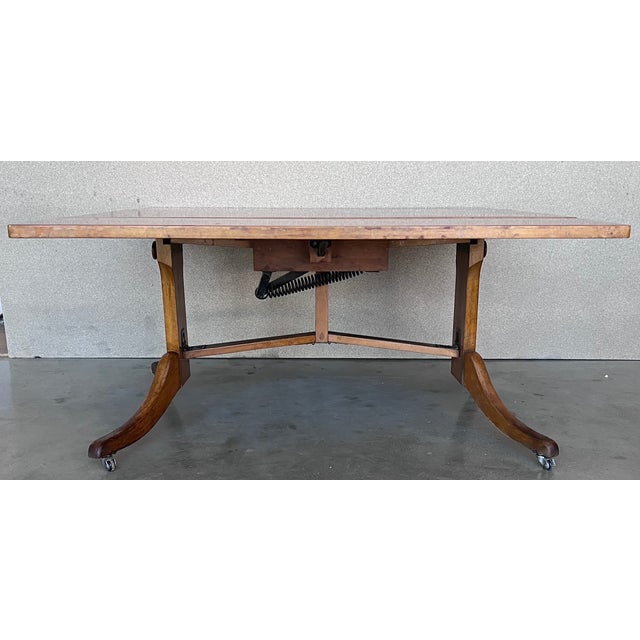 Coffee Mid-Century Modern Convertible Liftable Coffee Dining Table For Sale - Image 8 of 12