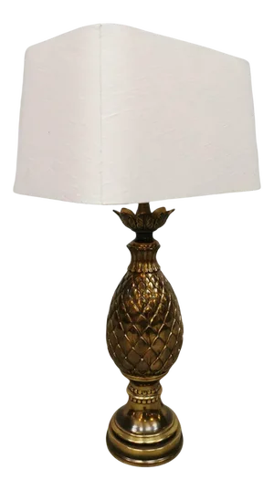 Vintage French Brass Pineapple Table Lamp