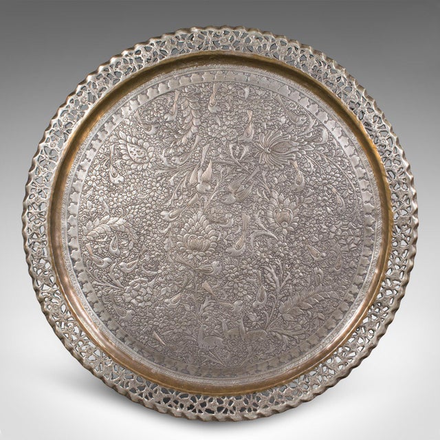 Late 19th Century 1900's Large Antique Kashmiri Serving Tray For Sale - Image 5 of 12