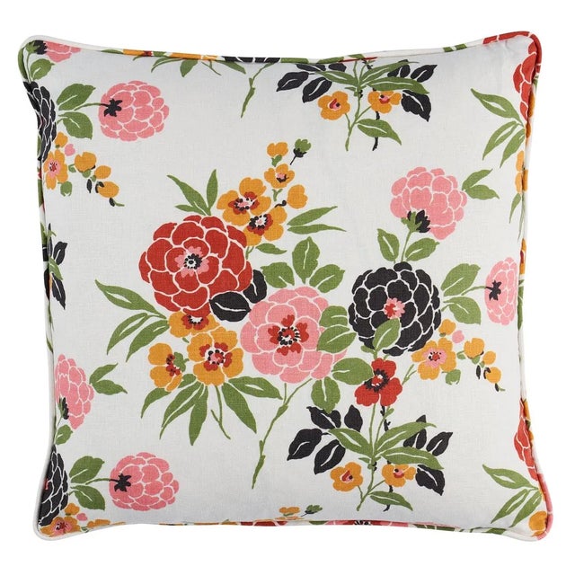 Modern Schumacher Valentina Floral 20" Pillow in Multicolor For Sale - Image 3 of 3