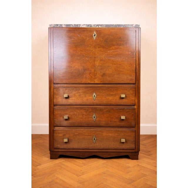 Brown Art Deco Mahogany Secretaire, 1920s For Sale - Image 8 of 8