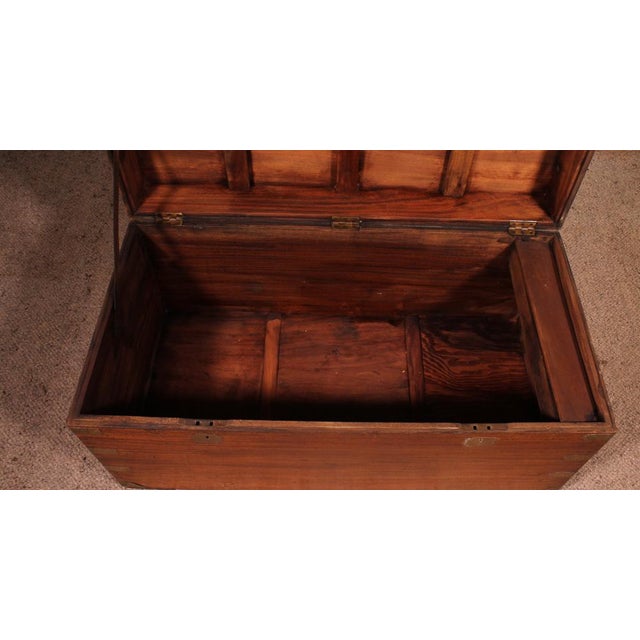 19th Century Camphor Wood Marine Chest with Double Locks For Sale - Image 14 of 15