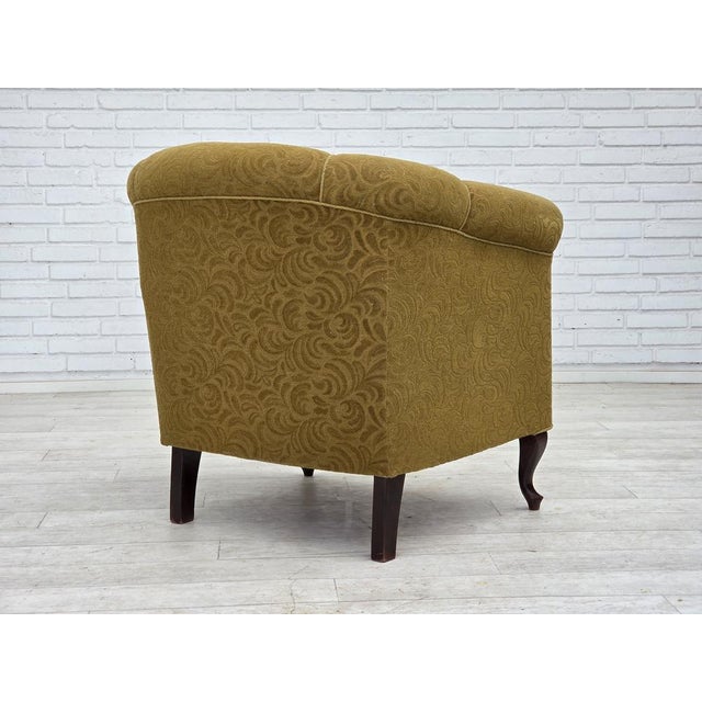 Vintage Danish Relax Chair in Light Green Furniture Wool, 1950s For Sale - Image 9 of 18